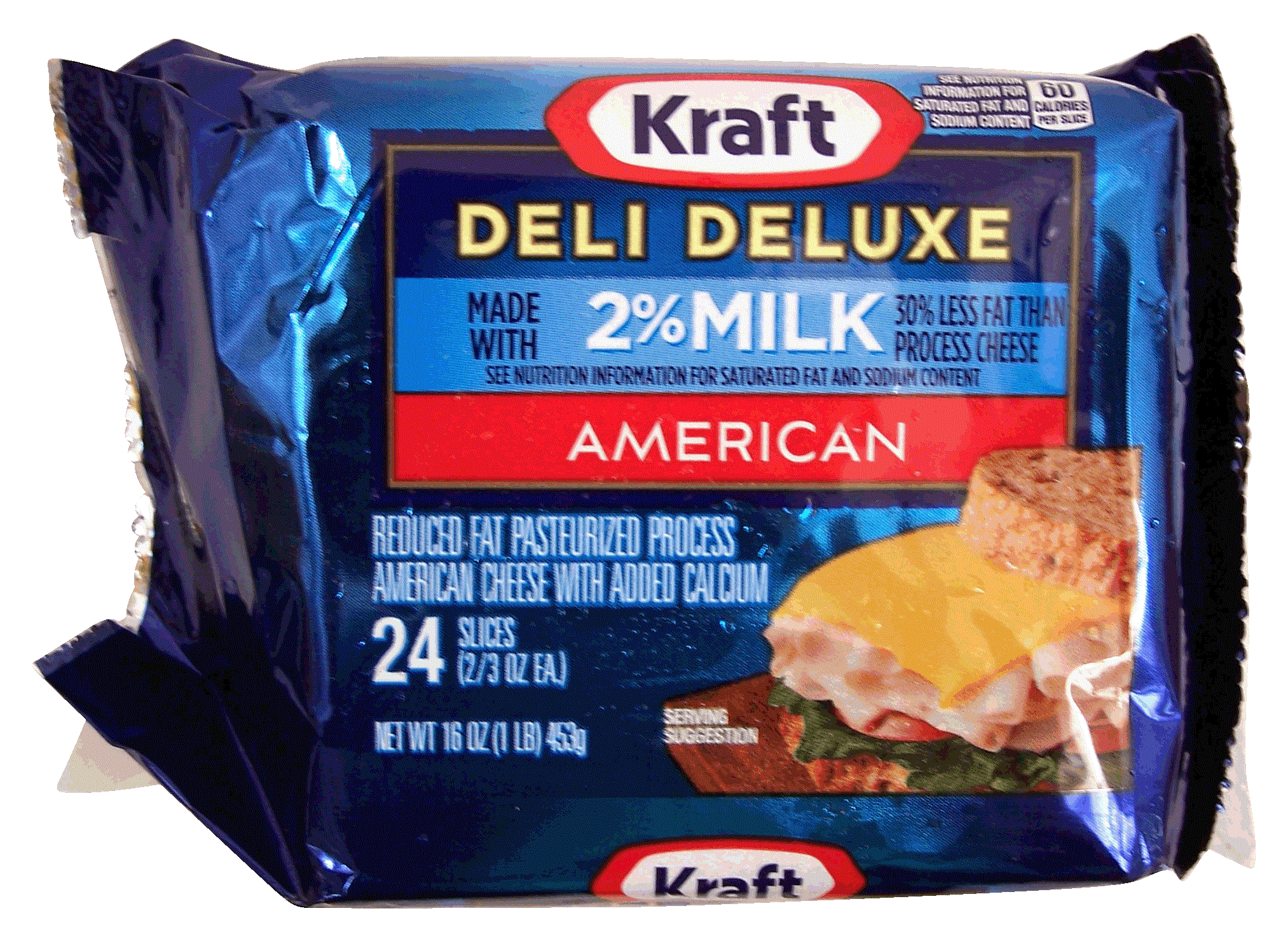 Kraft Deli Deluxe American 2% Milk Slices 24 Ct Full-Size Picture